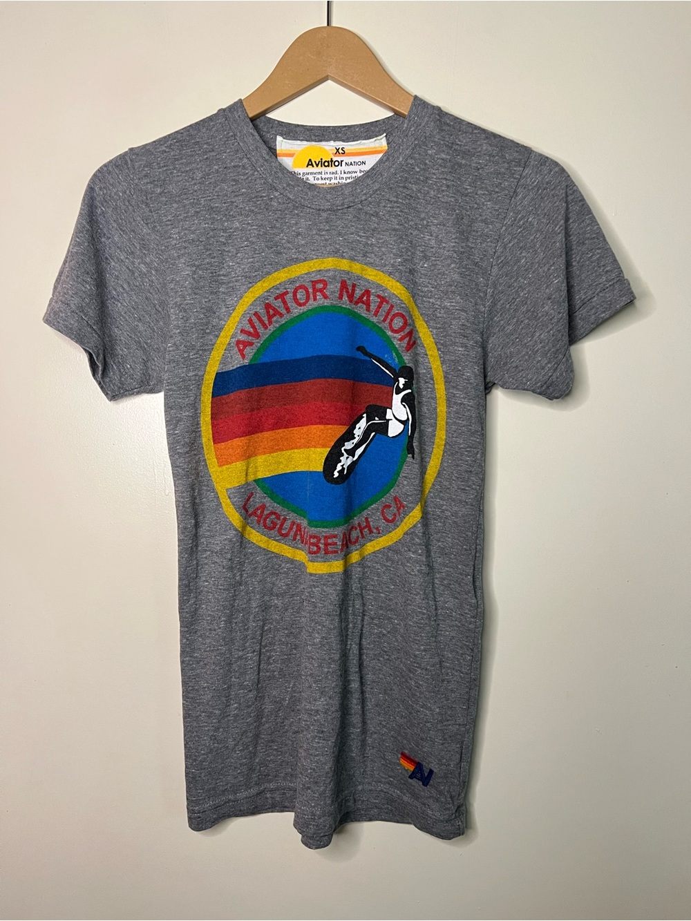 Aviator Nation Laguna Beach CA Crew Tee T Shirt Size XS